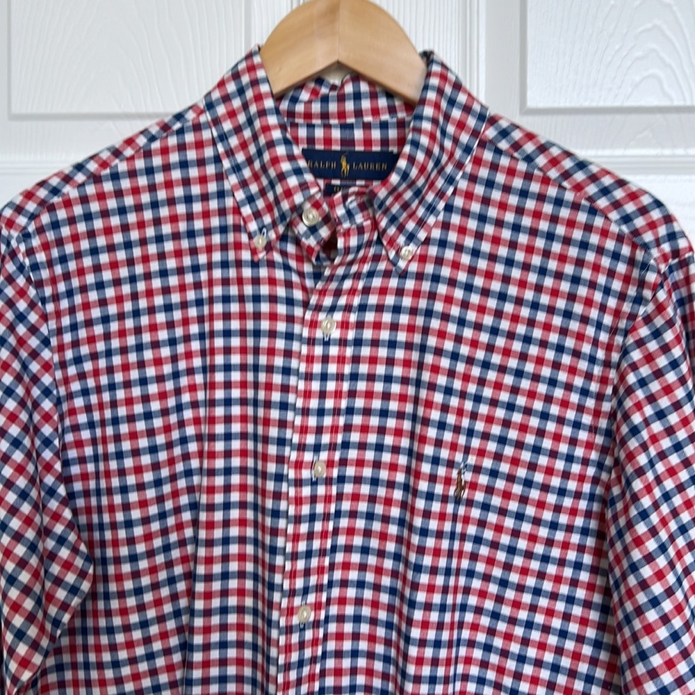 Ralph Lauren Oxford Gingham Shirt- Classic Fit - size medium- Like New